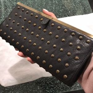 Vintage Black Clutch with studs